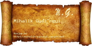Mihalik Gyöngyi névjegykártya