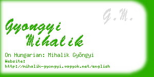 gyongyi mihalik business card